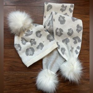 Bebe Pom Pom Scarf & Beanie Set